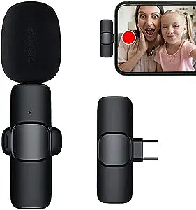 Wireless Microphone for Youtubers, Amplifier with Charging Case, Compatible for Type-C & iPhone, with Rechargeable Battery for livestreaming and Video, Audio Recording