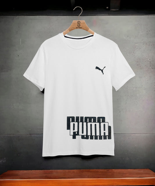 Men's Round Neck Printed T Shirt In Polycotton