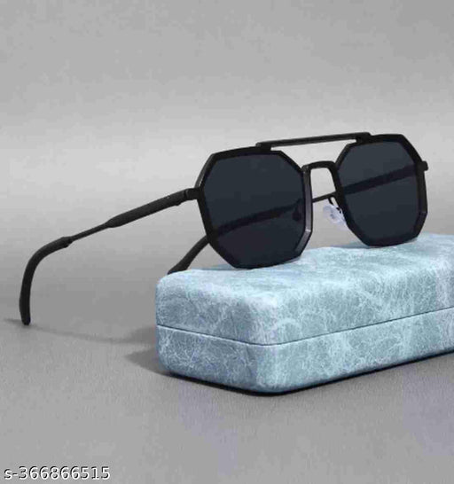 .UV Protection Retro Square Metal Body Sunglasses For Men & Women