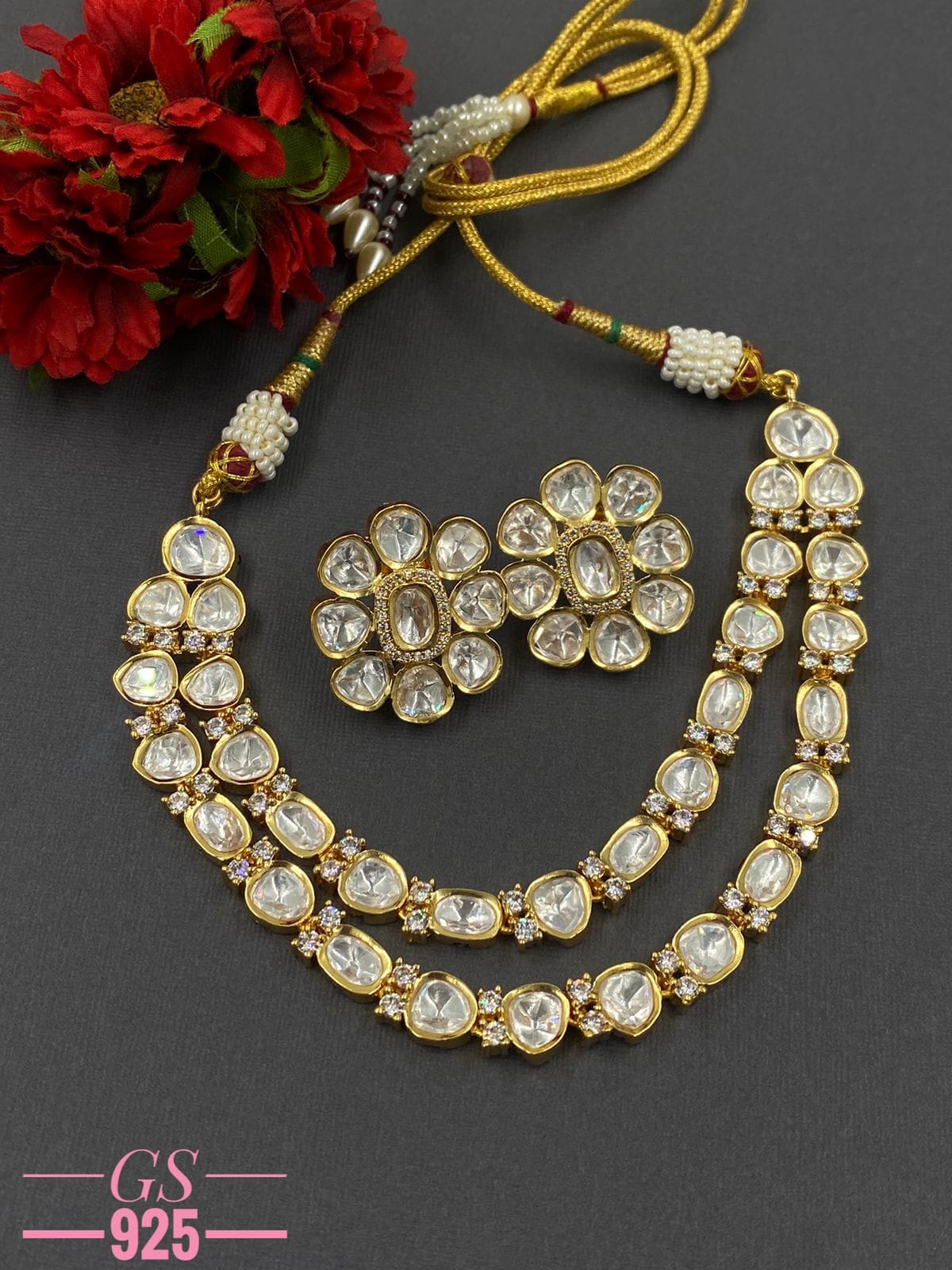 Antique  long and short Gold-plated Necklace Set.