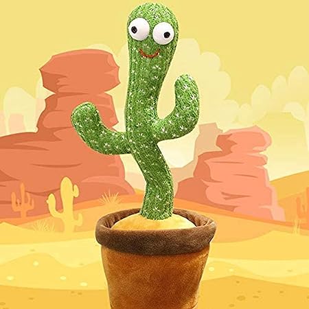 Dancing Cactus,Talking Cactus Toy,Sunny The Cactus Repeats What You Say,Electronic Dancing Cactus Toy with Lighting,Singing Cactus Recording and Repeat Your Words,Cactus Mimicking Toy for Kids