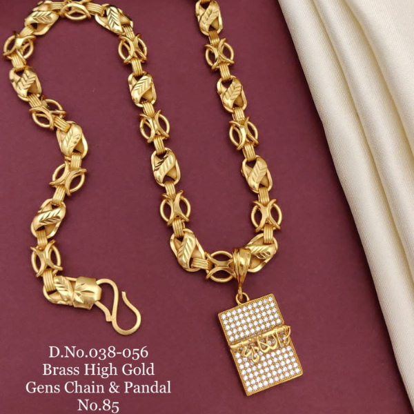Brass High Gold Men's Chain & Pandal