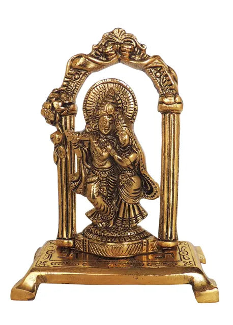 Aluminium Showpiece Radha Krisha Statue - 5.2*2.1*6.1 Inch (AS381 G)