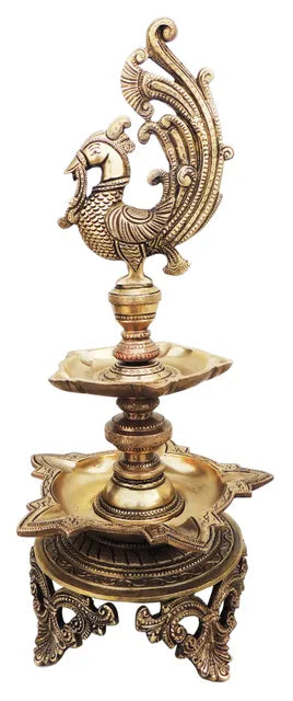 Brass Showpiece Hen (Murga) Deepak Statue - 7.5*7.5*16.5 Inch (BS906 A)