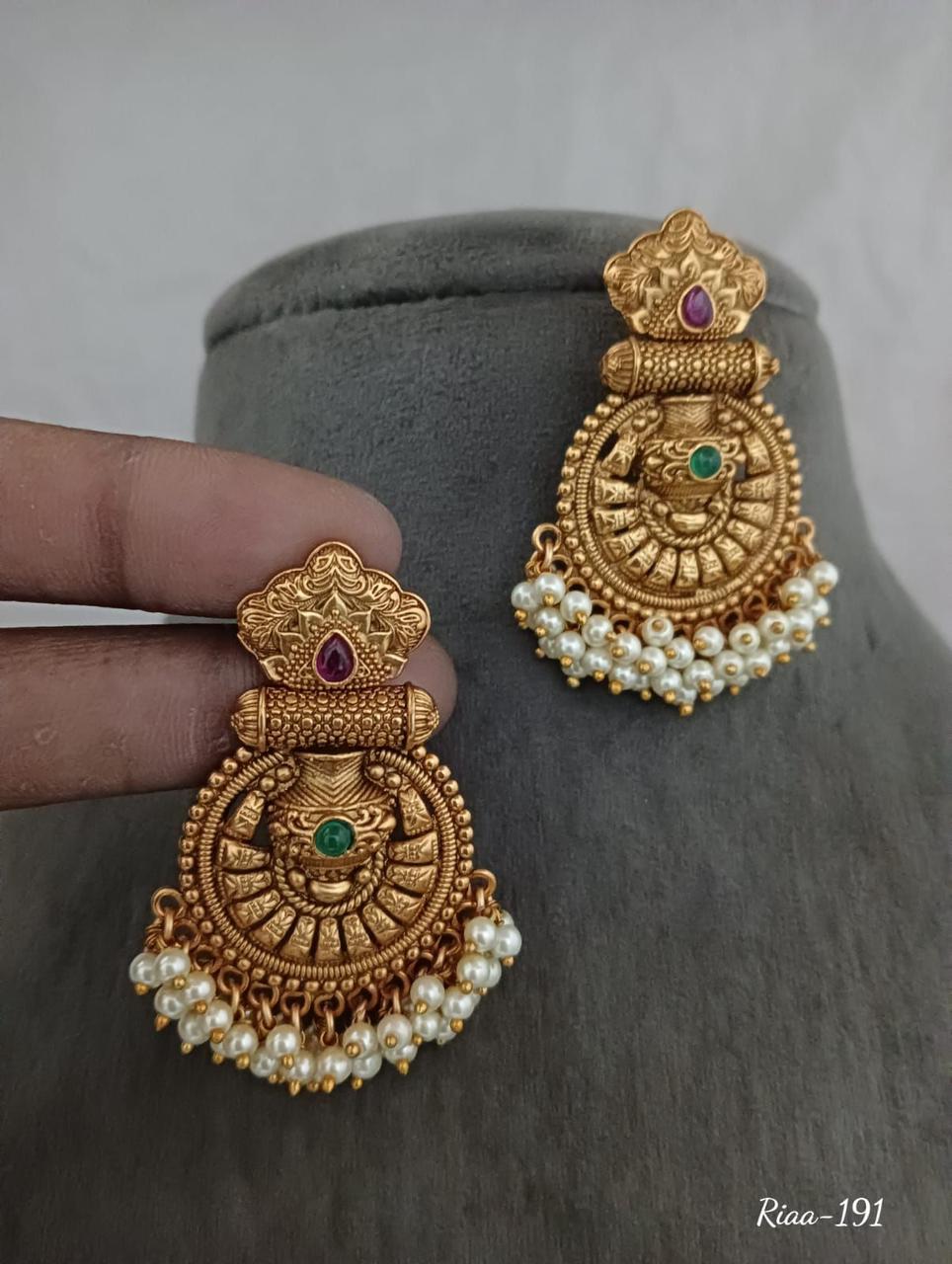 Stylish Antique Gold plated Jhumka Earrings