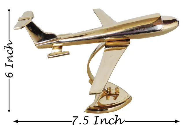 Brass & Wooden Home Decorative Aeroplane J2, Jahaj - 7.5*7.5*6 Inch (MR230 C)
