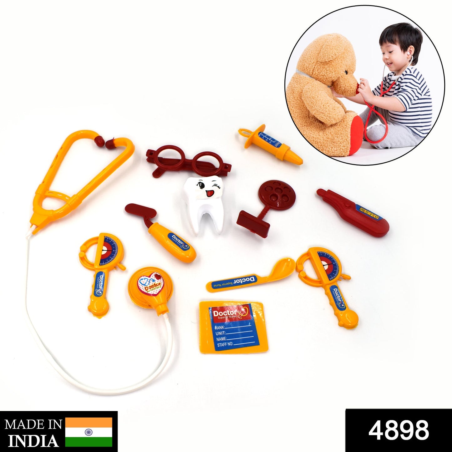 4898 Doctor Play Set Kit Compact Medical Accessories Toy Set Pretend Play Kids 