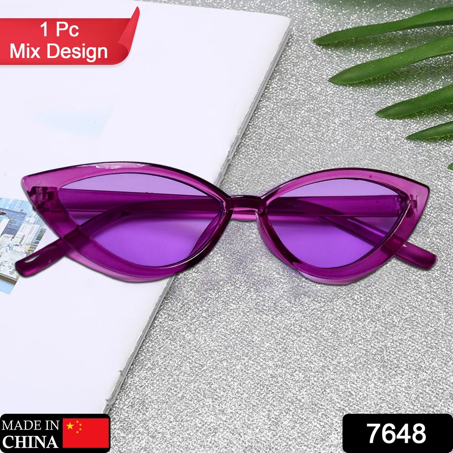 7648 Trendy Sunglasses Googles Mix Design ( 1 pcs ) 