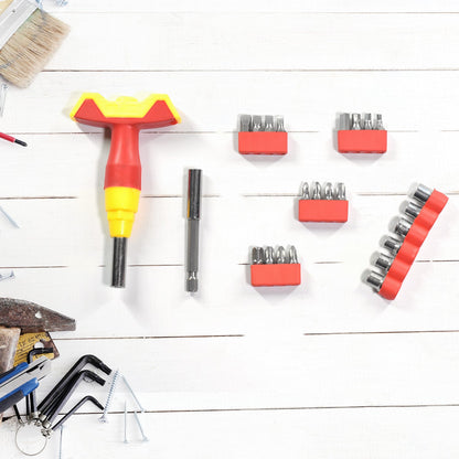 9182 24pcs T-shape screwdriver set Head Ratchet Pawl Socket Spanner hand tools 