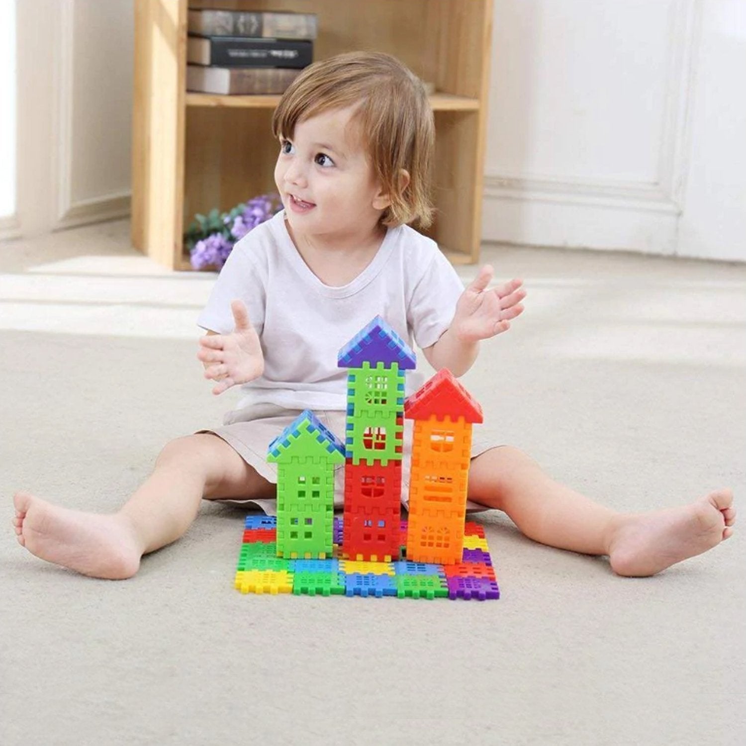 3910 72 Pc House Blocks Toy used in all kinds of household and official places specially for kids and children for their playing and enjoying purposes. 