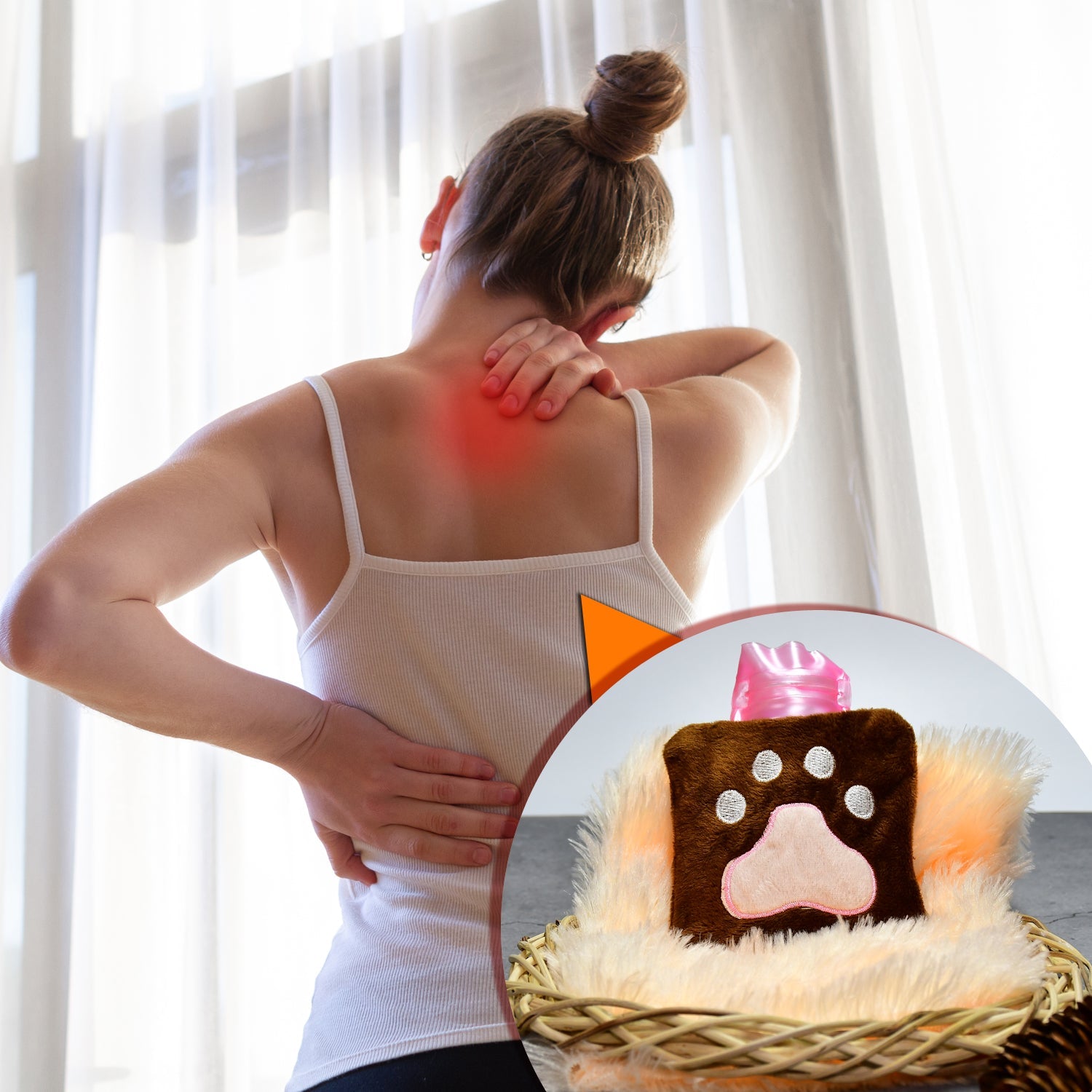 6518 Paw Print small Hot Water Bag with Cover for Pain Relief, Neck, Shoulder Pain and Hand, Feet Warmer, Menstrual Cramps. 