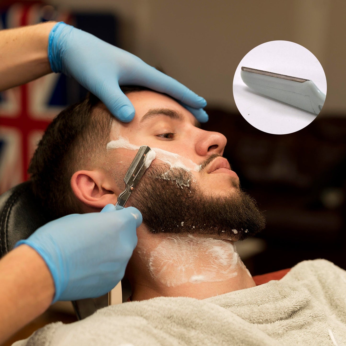 6493 Plastic Straight Edge Barber Razors Shaving Razor Mens Manual Shaver 