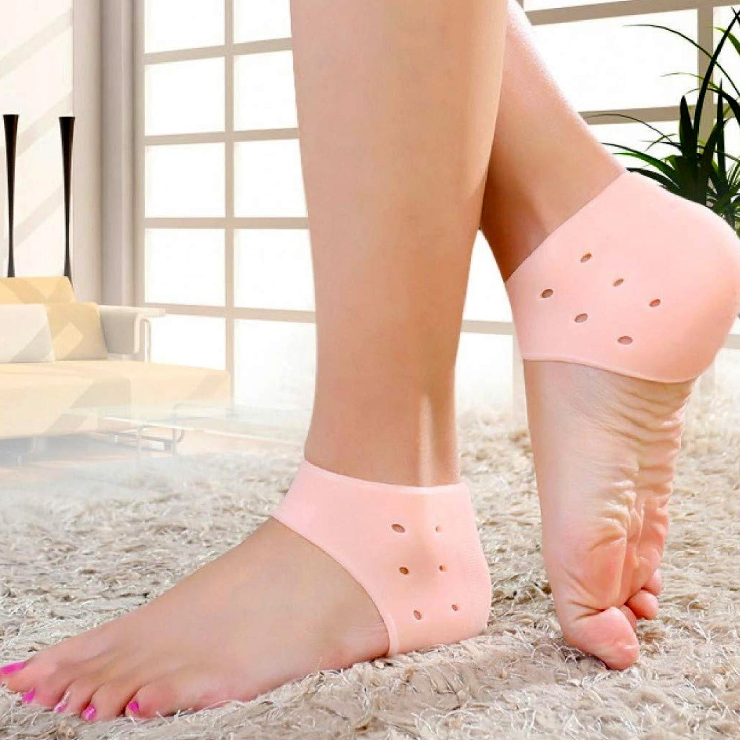 1277 Anti Crack Silicon Gel Heel Moisturizing Socks for Foot Care Men Women (Loose Pack) 