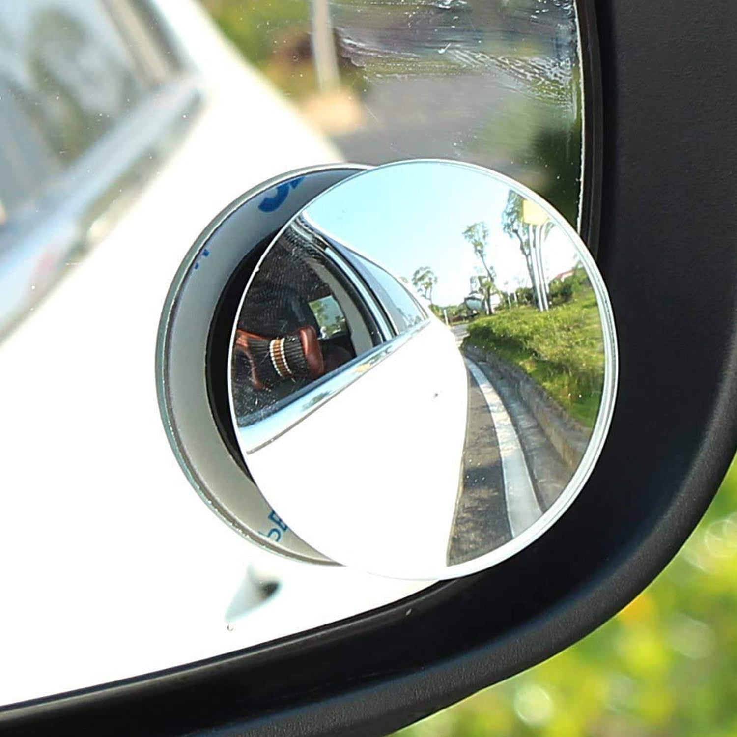 1512 Blind Spot Round Wide Angle Adjustable Convex Rear View Mirror - Pack of 2 