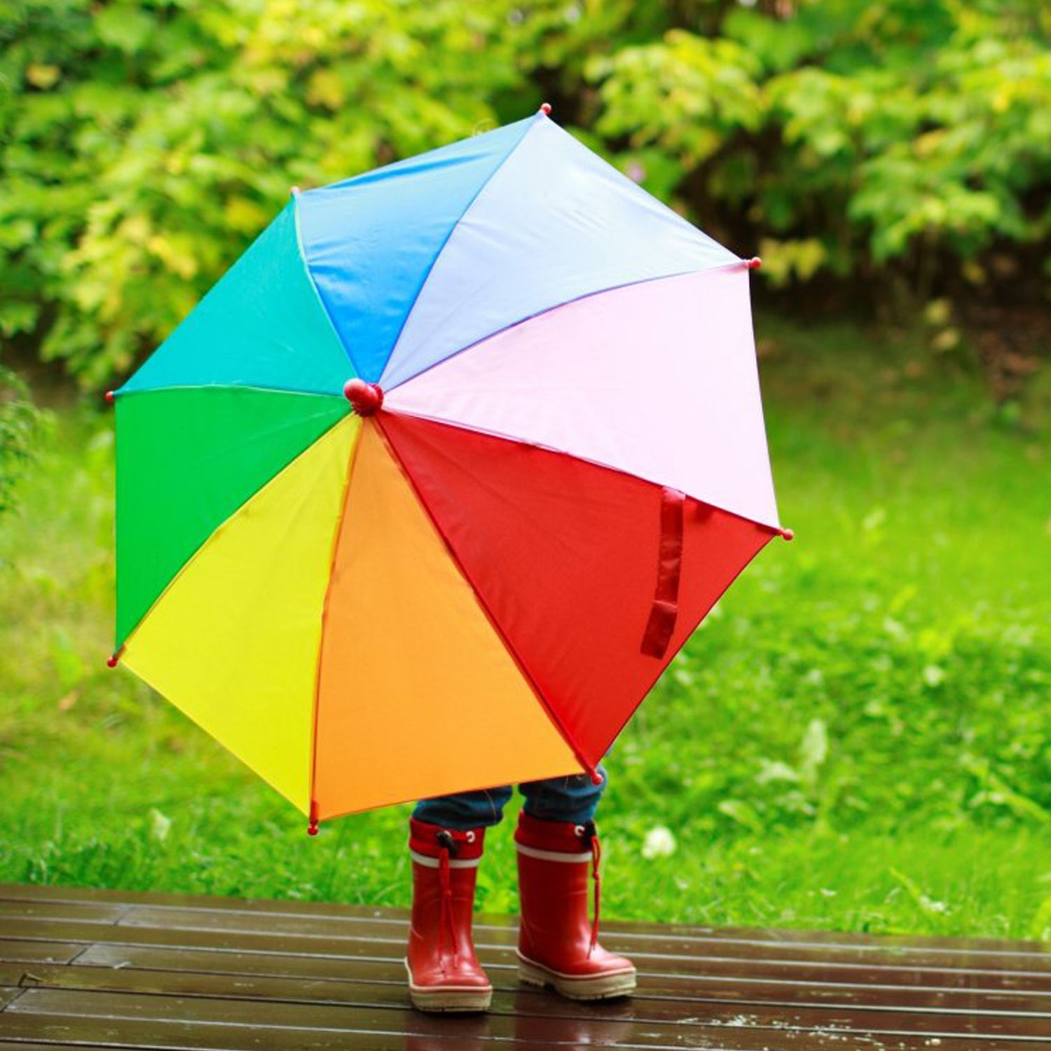 9105 Rainbow Umbrella for Men & Women (Multicolor) 