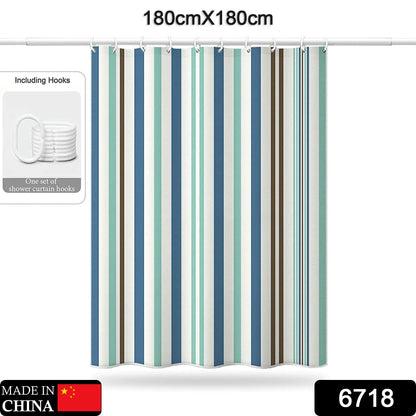 6718 Bright Vertical Stripes in The Shower Curtain (180x180cm)﻿ 
