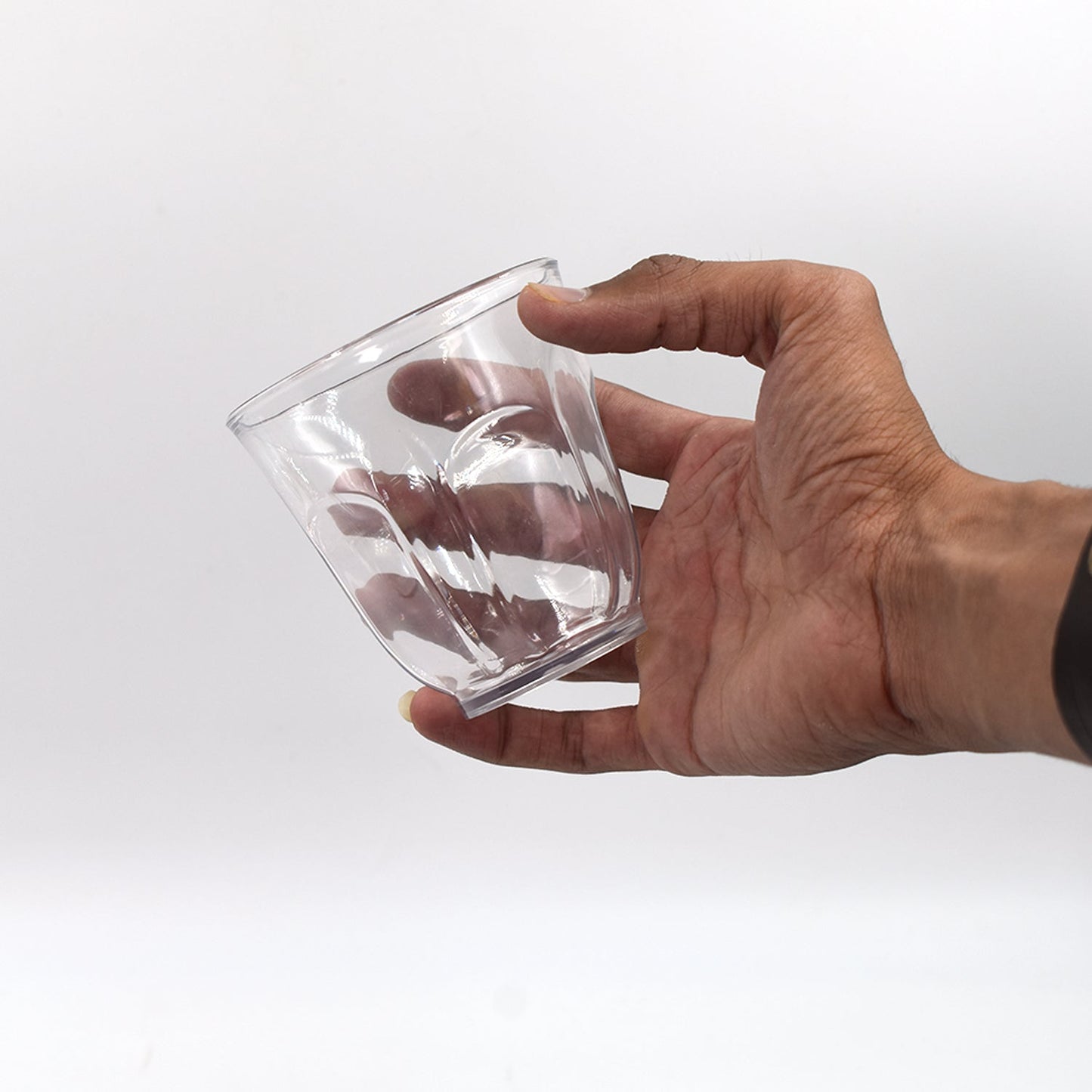 8125 Ganesh Lily glass Break Resistant plastic set of 6Pcs (300 Ml) 