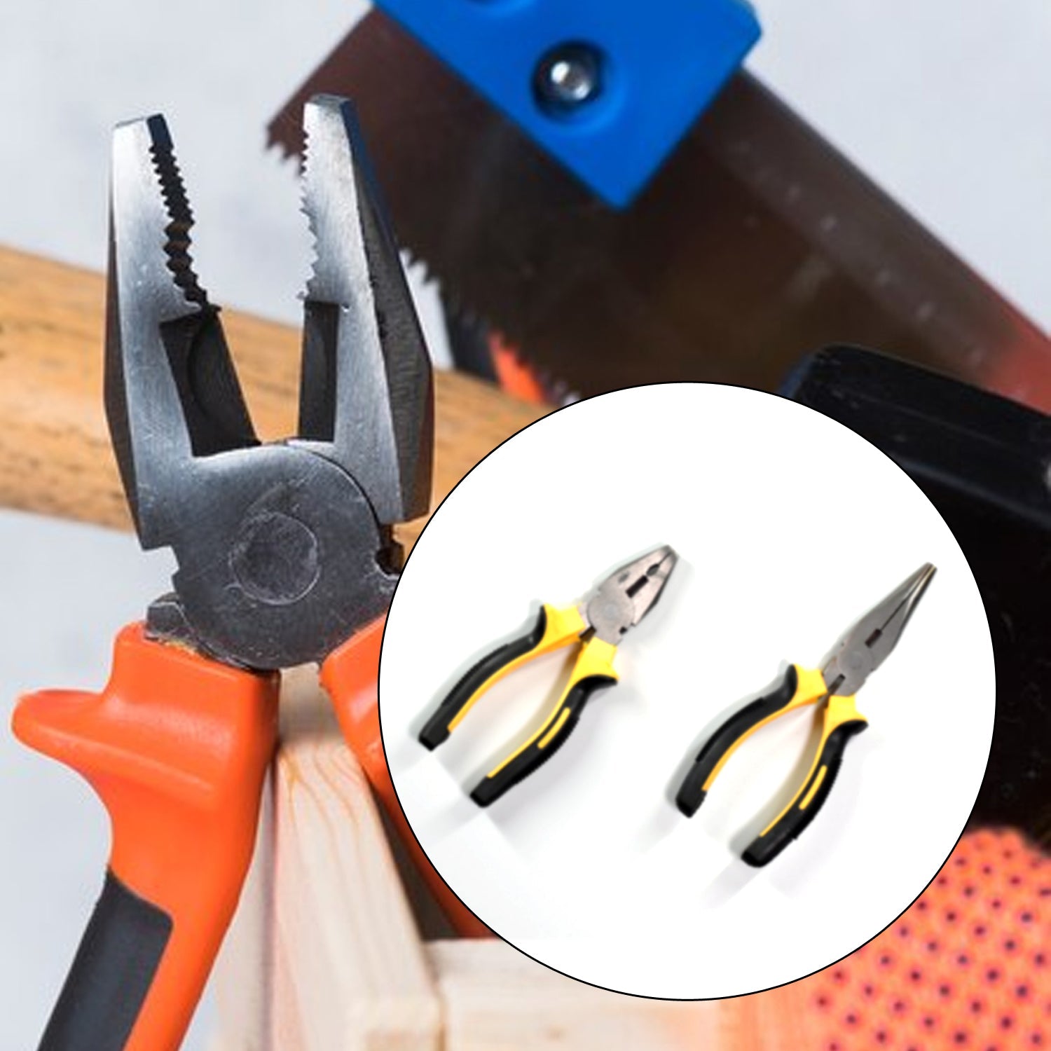 9172 Sturdy Steel Combination Plier for Home & Professional Use 2pc 
