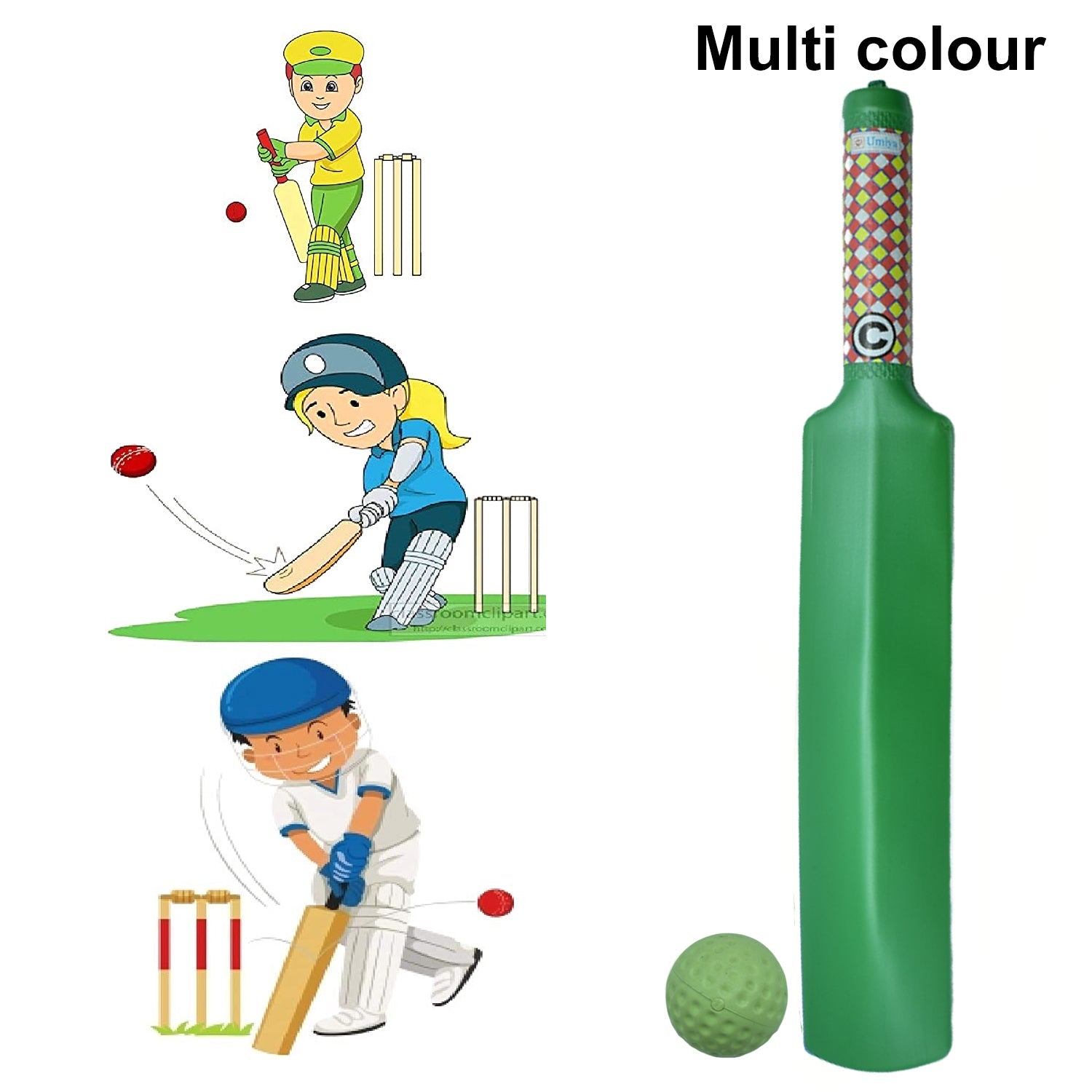 8022 Plastic Cricket Bat Ball Set for Boys and Girls 
