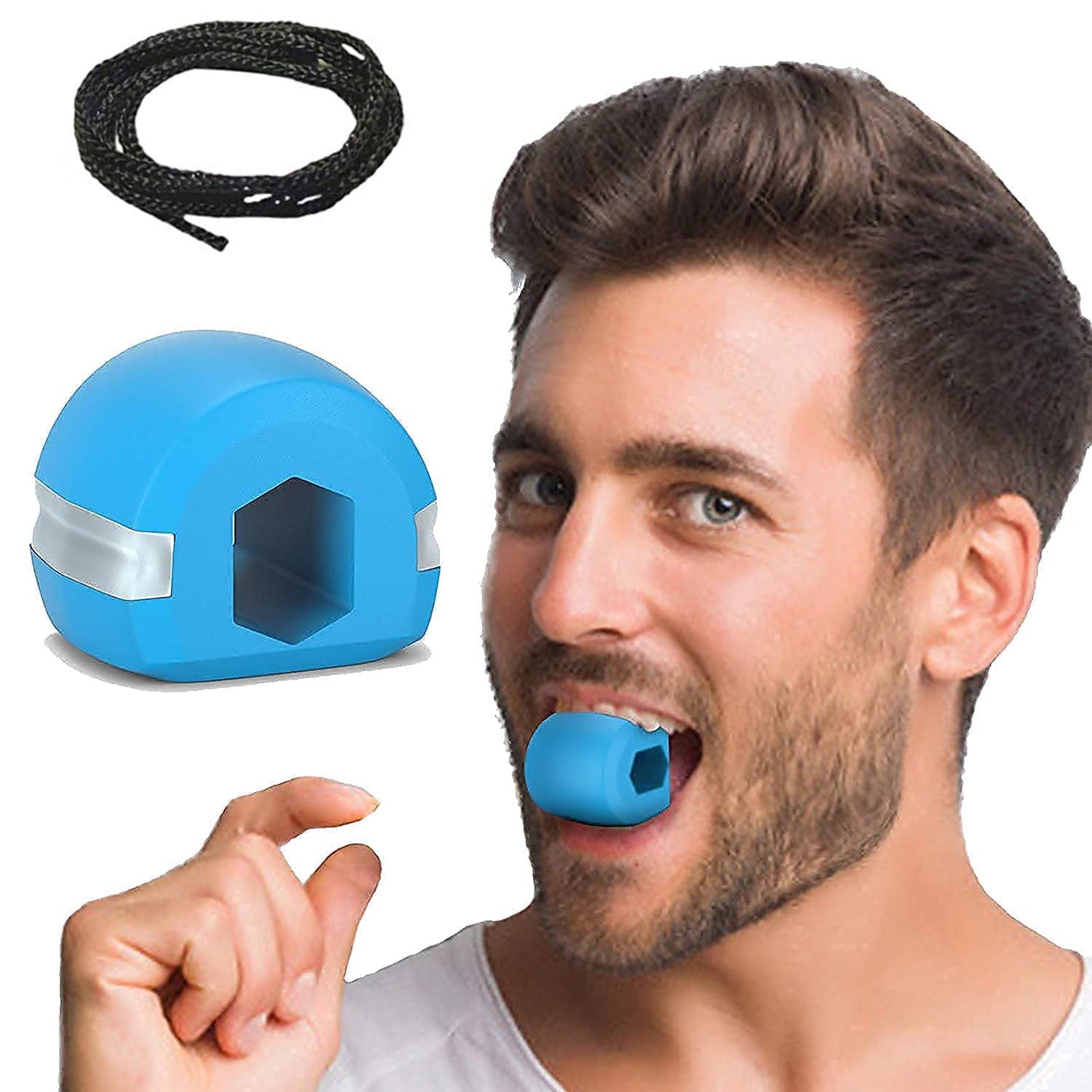 6101 V Cn Blue Jaw Exerciser Used To Gain Sharp And Chiselled Jawline Easily And Fast. 