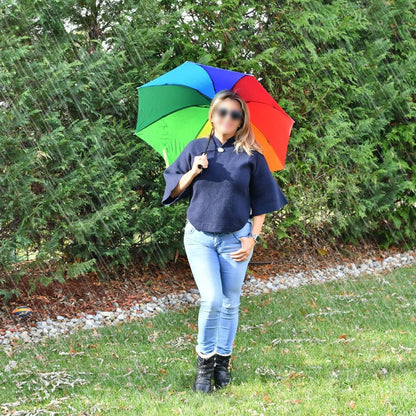 9105 Rainbow Umbrella for Men & Women (Multicolor) 