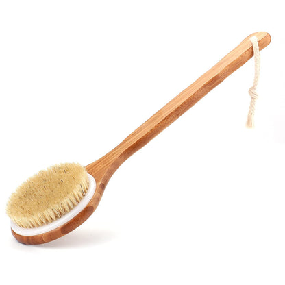 6700 Body Brush Dry Brushing Back Scrubber Shower Bath Brush Bamboo Long Handle Natural Bristles exfoliating Massage Improve Blood Circulation Cellulite 