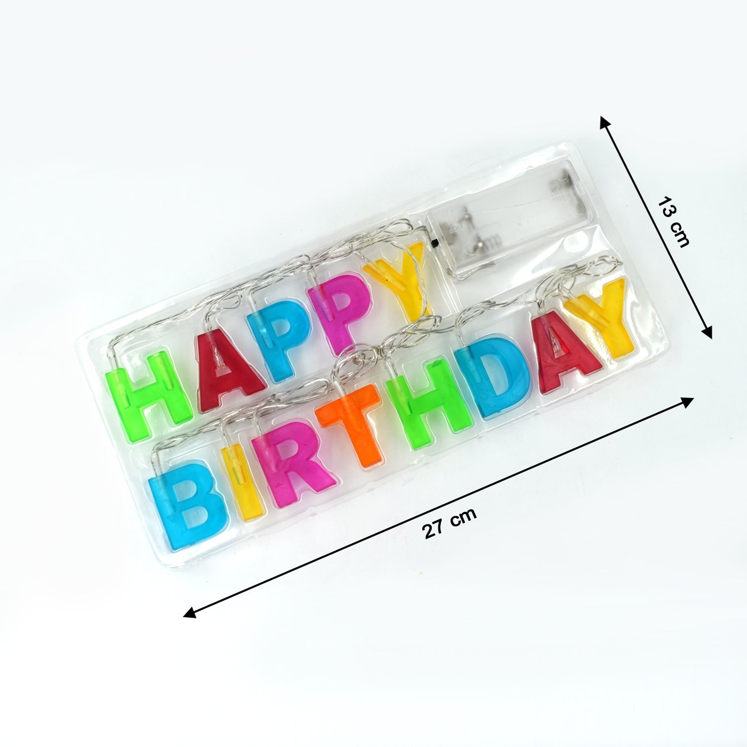 4815 Decoratives Plastic Happy Birthday 13 LED Letter Battery Operated String Lights, Outdoor String Lights (Multicolour) 