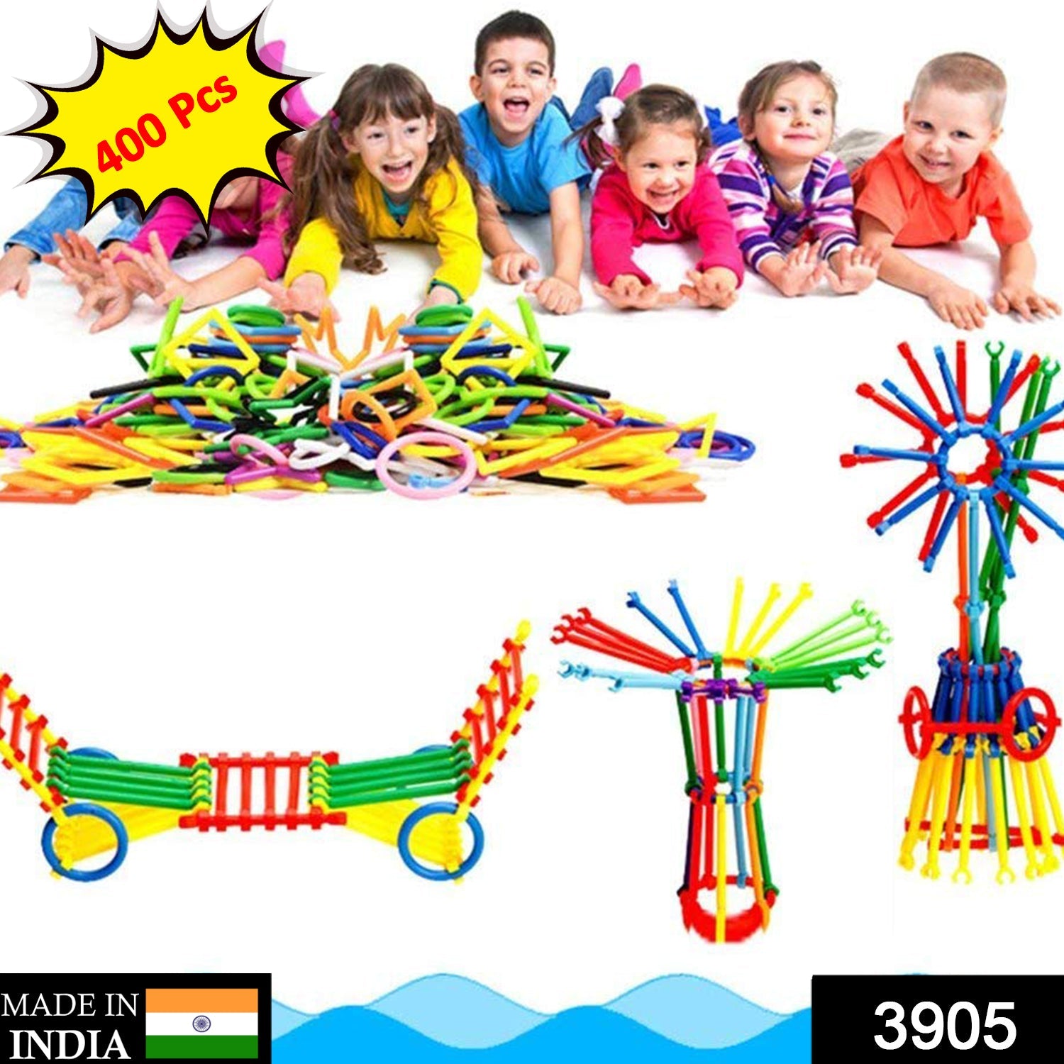 3905 400 Pc Sticks Blocks Toy used in all kinds of household and official places by kids and children's specially for playing and enjoying purposes. 