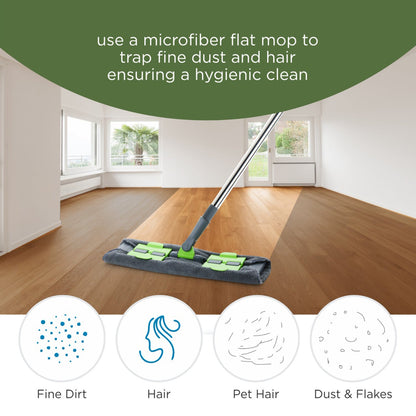 8710 Multipurpose Wet and Dry Cleaning Microfiber Flat MOP Floor Cleaning Mop with , 360 Degree Rotating Head and Telescopic Handle Steel Rod Long Handle Dry Mops, Standard (1 Piece, Multi-Colour) 