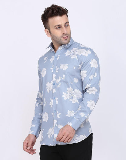 Cotton Blend Printed Full Sleeves Regular Fit Mens Casual Shirt