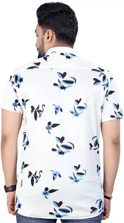 Men's Printed Lycra Half Sleeves Shirt