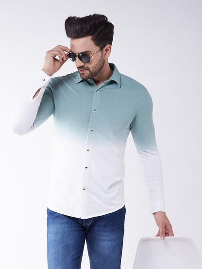 Gritstones Cotton Color Block Full Sleeves Mens Casual Shirt