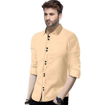 Cotton Solid Full Sleeves Slim Fit Shirt
