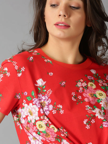 UrGear Women's Plus Size Cotton Floral  Print Top