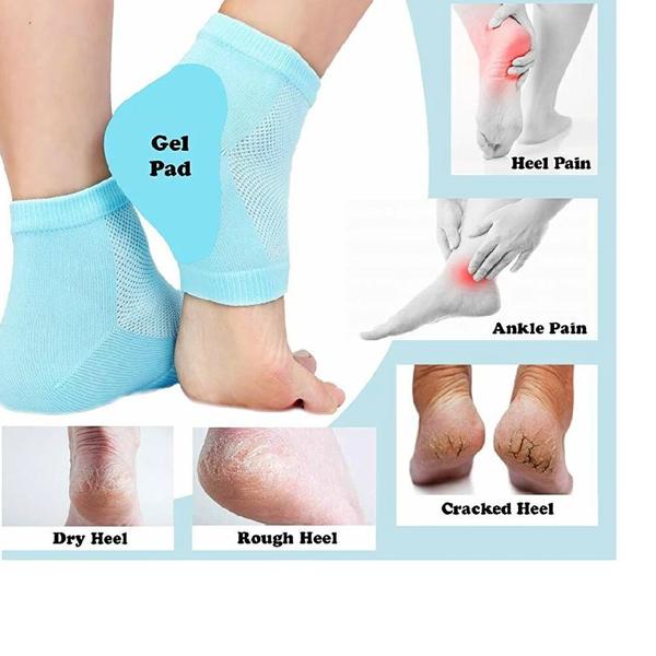 343 Heel Pain Relief Silicone Gel Heel Socks (Multicolor) 
