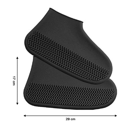 4866 Non-Slip Silicone Rain Reusable Anti skid Waterproof Fordable Boot Shoe Cover ( Large ) 
