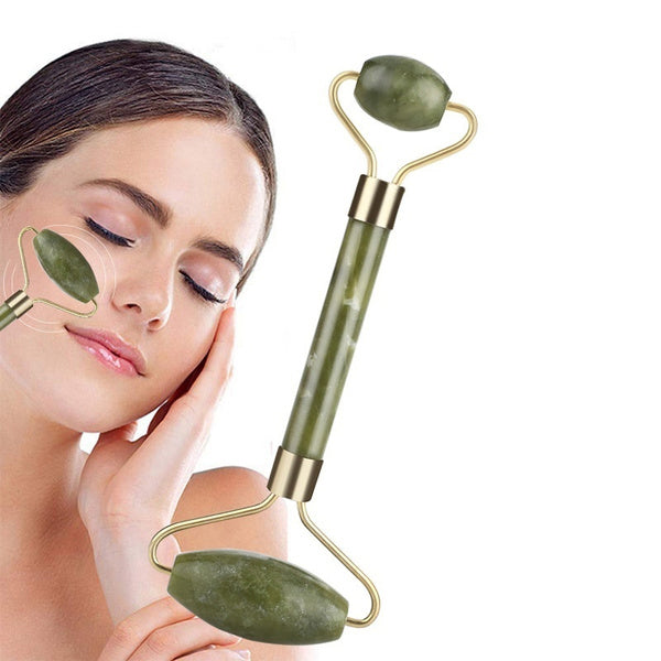 1387 Smooth Facial Roller & Massager Natural Massage Jade Stone 