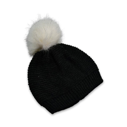6342 Men's and Women's Skull Slouchy Winter Woolen Knitted Black Inside Fur Beanie Cap. 