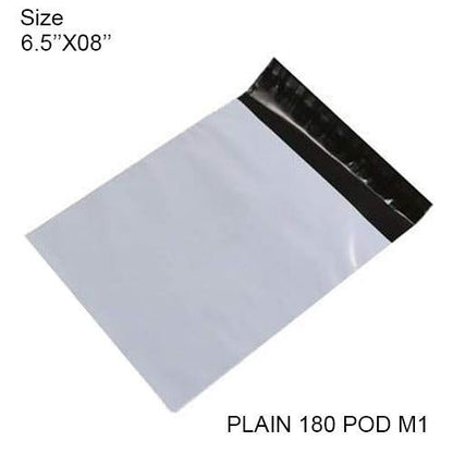 900 Tamper Proof Courier Bags(6.5X08 PLAIN 180 POD M1) - 100 pcs 