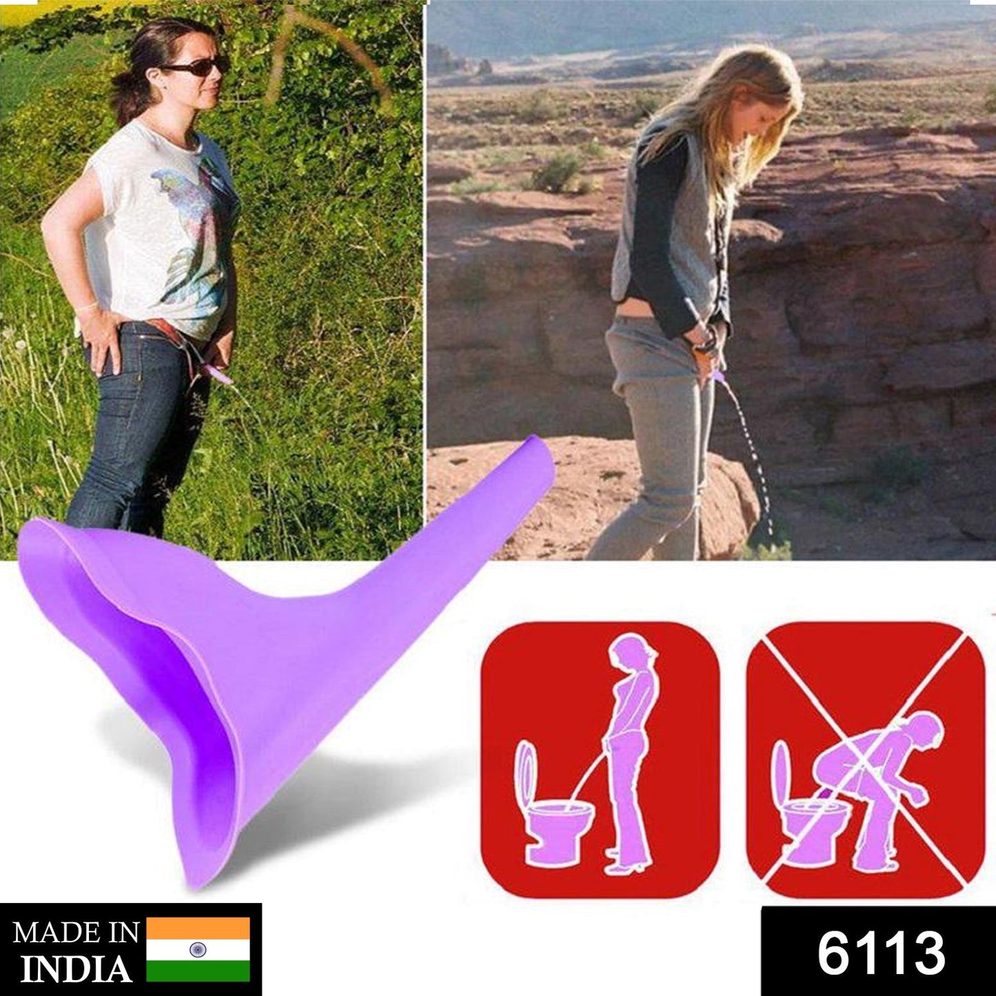 6113 Portable Stand Pee Used for peeing for women both of us, during emergencies and requirements. 