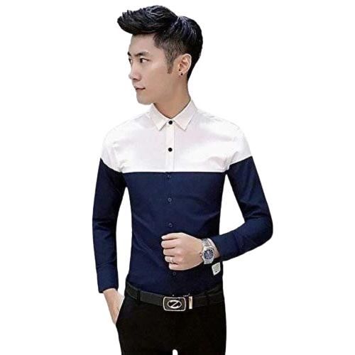 Cotton Color Block Slim Fit Full Sleeves Casual Shirt Pack Of 3