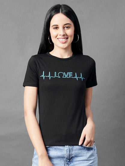 Rigo Women's Cotton Typography Print T-Shirt