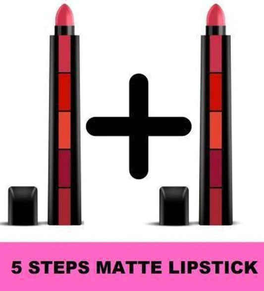 Attractive lipstick 5 in 1 Pack of 2