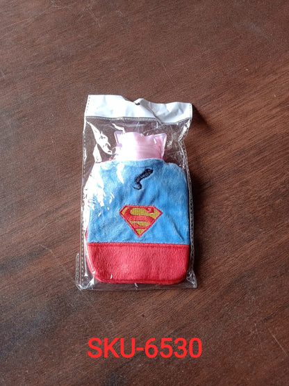 6530 Superman Print small Hot Water Bag with Cover for Pain Relief, Neck, Shoulder Pain and Hand, Feet Warmer, Menstrual Cramps. 