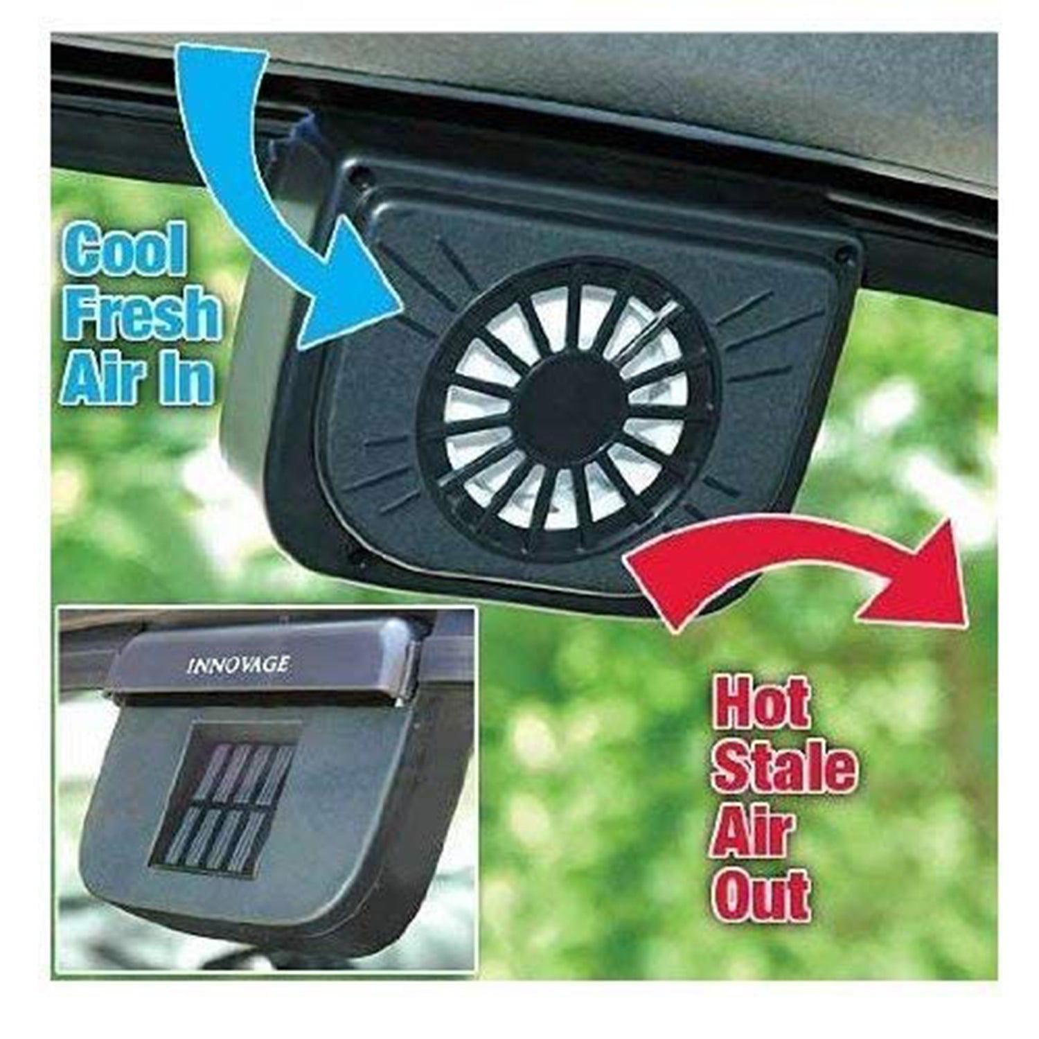 1460 Plastic Auto Cool- Solar Powered Ventilation Fan Keeps Your Parked Car Cool 