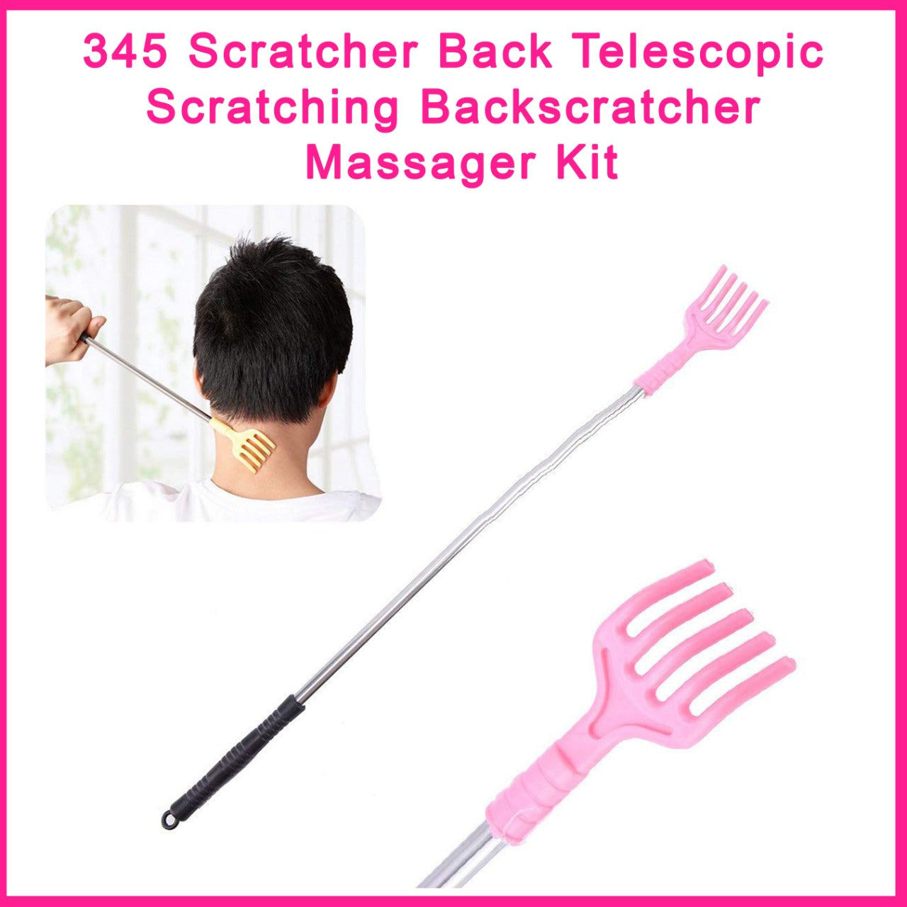 345 Scratcher Back Telescopic Scratching Backscratcher Massager Kit 