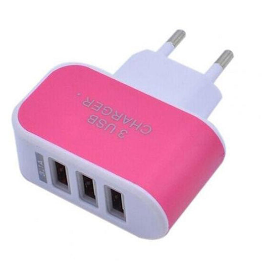 1705 Triple USB 3 Port Wall AC Adapter Charger for Mobile Phone (1Pc Only) 