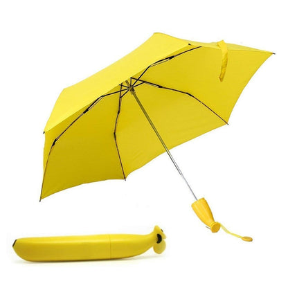 1639 Stylish Banana Shaped Mini Foldable Umbrella 