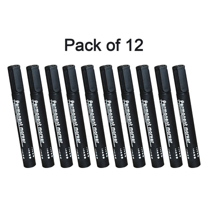 1625 Black Permanent Markers for White Board (Pack of 12) 