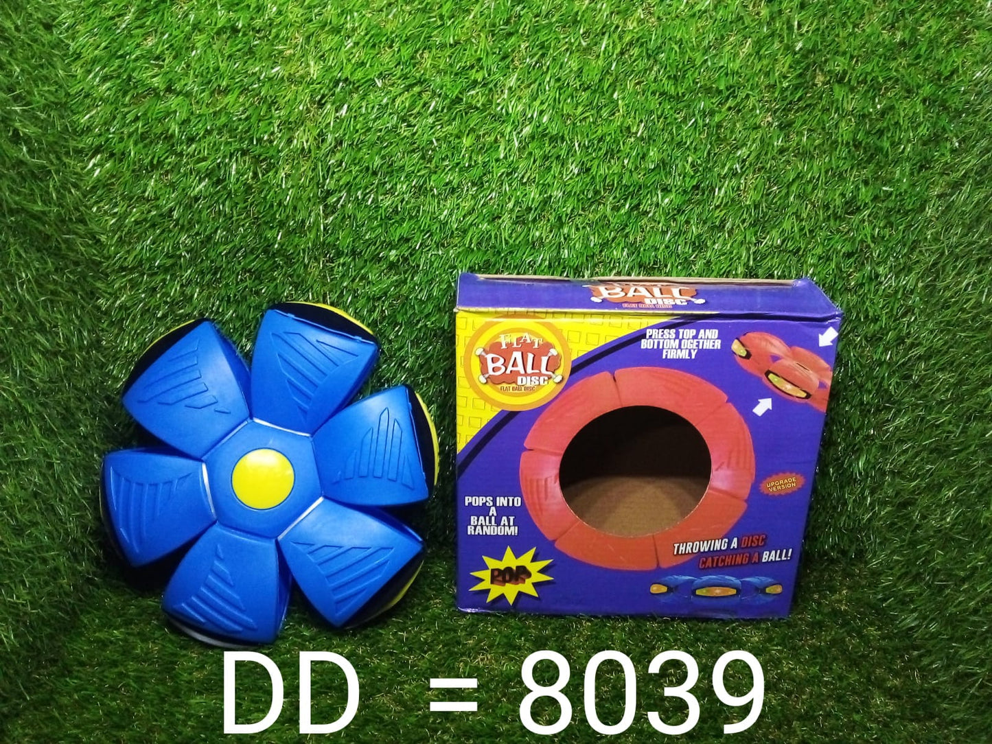 8039  Football Flat Throw Disc - with 3 LED Light Flying Toys 